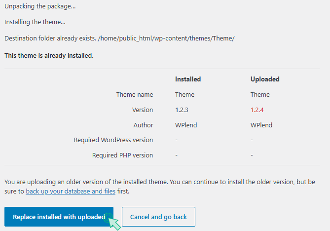 Updating theme