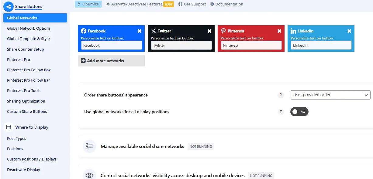 easy social share buttons admin